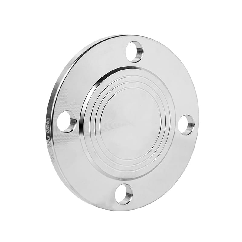 Rustfrit stålrørblindflangefittings, der bruges til at isolere et rør
