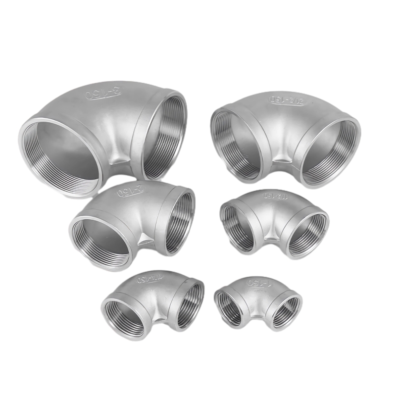 316L rustfrit stål varmt dyppet gevind 90 ° albue rør fittings